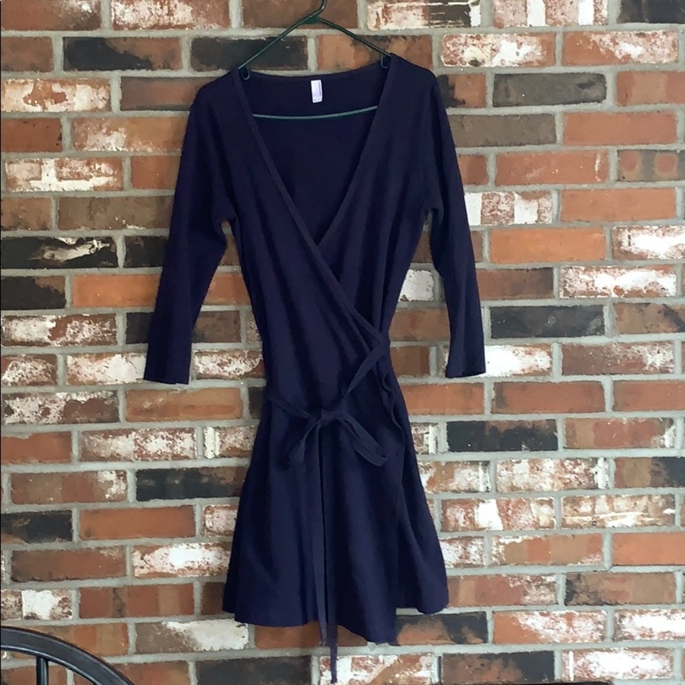 Navy blue wrap dress